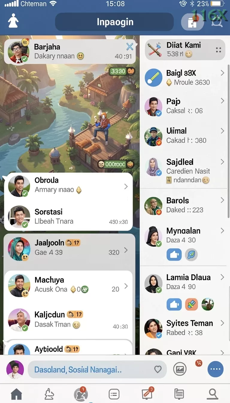 Cuplikan layar BIG777 — menu navigasi