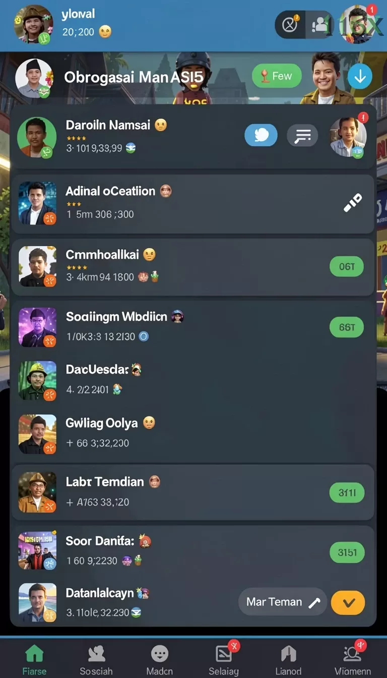 Cuplikan layar TAWONBET — menu navigasi
